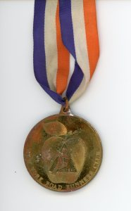 Ron's medal for completing the 1989 New York City Marathon.
