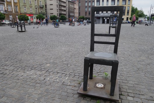 Chair monument in Ghetto Heroes Square