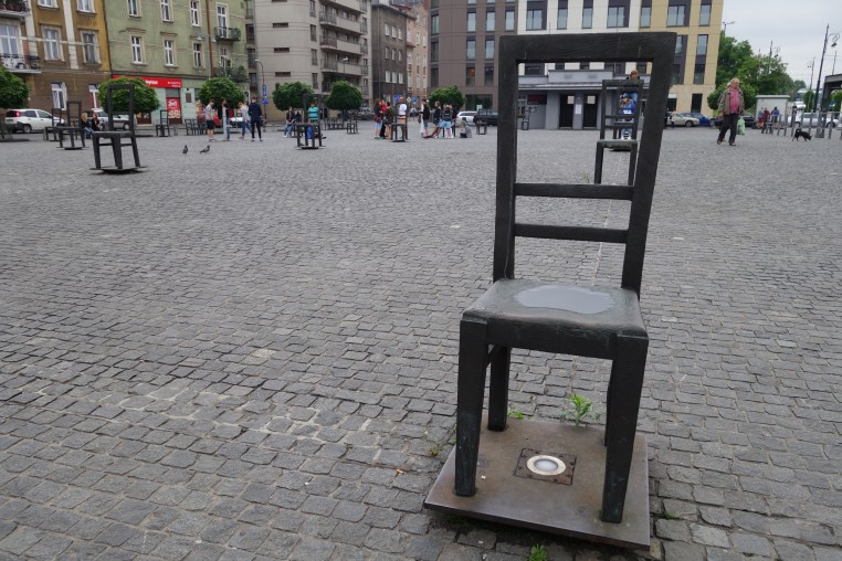 Chair monument in Ghetto Heroes Square